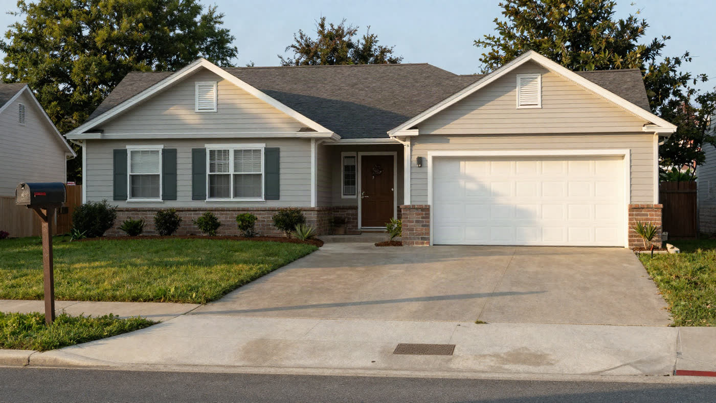 Bright, well-maintained single-family home exterior with a clean lawn, the kind of finished home a seller nets close to full value on