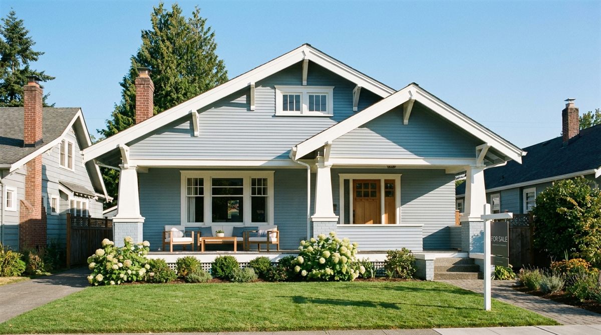 Bright, well-maintained single-family investment home with a green lawn and blue sky representing a renovated flip ready for resale in 2026