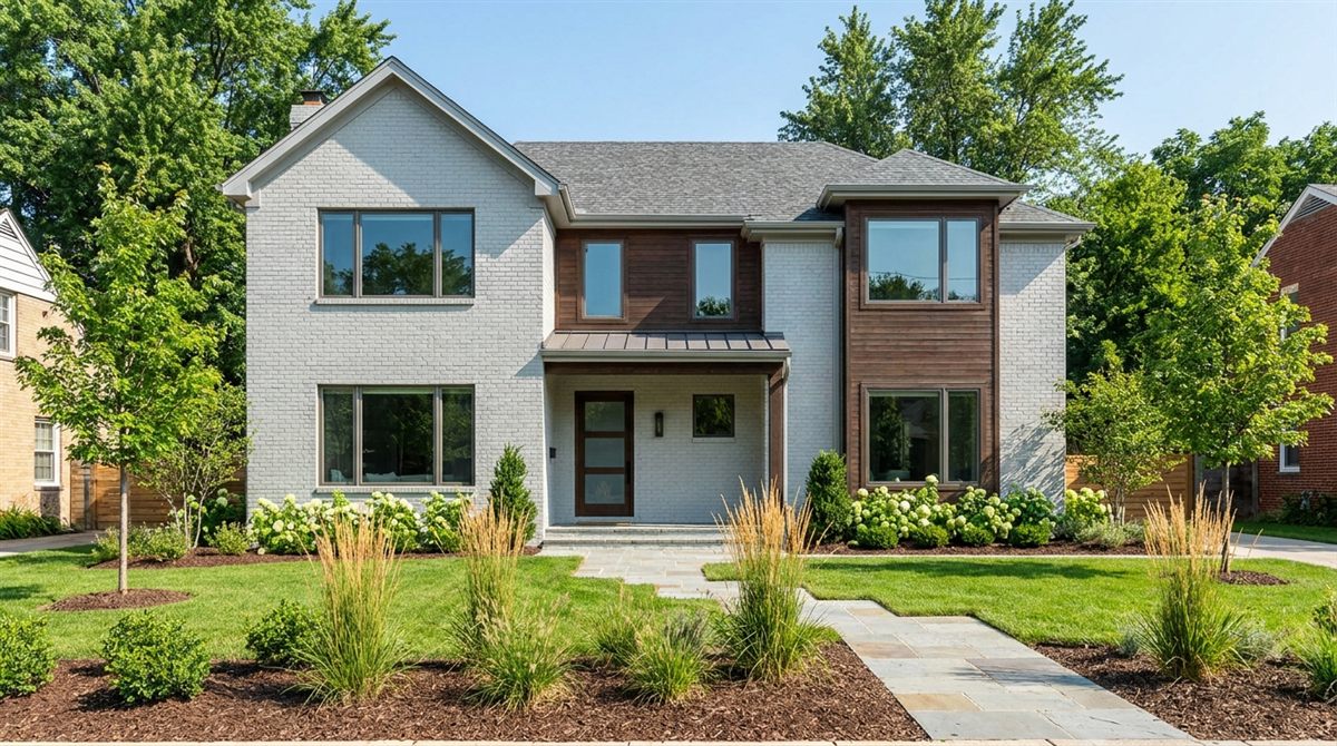 Attractive renovated brick home with fresh landscaping under a clear sky representing an investment property acquired at the right maximum allowable offer in 2026