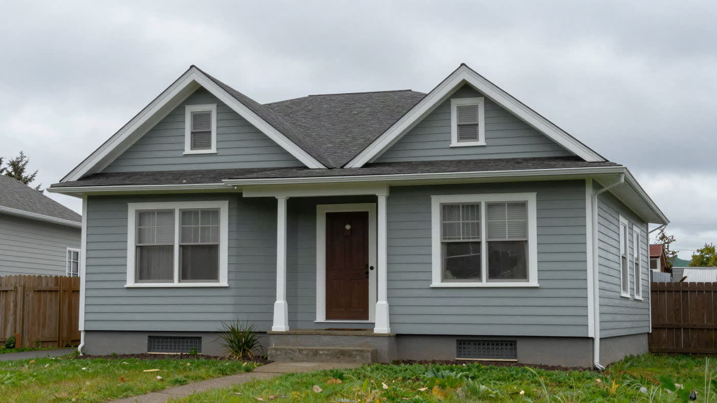 Bright Pacific Northwest style home with a well-kept lawn on a tree-lined Portland, Oregon street, the kind of property that moves through off-market investor channels